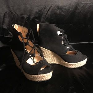 Lace up wedges